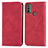 Funda de Cuero Cartera con Soporte Carcasa S04D para Motorola Moto E40 Rojo