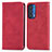 Funda de Cuero Cartera con Soporte Carcasa S04D para Motorola Moto Edge (2021) 5G Rojo