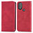 Funda de Cuero Cartera con Soporte Carcasa S04D para Motorola Moto G Play (2023) Rojo