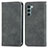 Funda de Cuero Cartera con Soporte Carcasa S04D para Motorola Moto G200 5G Gris