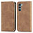 Funda de Cuero Cartera con Soporte Carcasa S04D para Motorola Moto G200 5G Marron