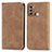 Funda de Cuero Cartera con Soporte Carcasa S04D para Motorola Moto G40 Fusion Marron