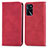 Funda de Cuero Cartera con Soporte Carcasa S04D para Oppo A16 Rojo