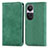 Funda de Cuero Cartera con Soporte Carcasa S04D para Oppo Reno10 5G Verde