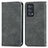 Funda de Cuero Cartera con Soporte Carcasa S04D para Oppo Reno6 Pro+ Plus 5G Gris