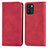 Funda de Cuero Cartera con Soporte Carcasa S04D para Oppo Reno6 Z 5G Rojo