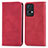 Funda de Cuero Cartera con Soporte Carcasa S04D para Oppo Reno7 Pro 5G Rojo