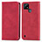 Funda de Cuero Cartera con Soporte Carcasa S04D para Realme C21Y Rojo