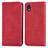 Funda de Cuero Cartera con Soporte Carcasa S04D para Samsung Galaxy A01 Core Rojo