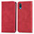 Funda de Cuero Cartera con Soporte Carcasa S04D para Samsung Galaxy A02 Rojo