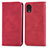 Funda de Cuero Cartera con Soporte Carcasa S04D para Samsung Galaxy A03 Core Rojo