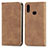 Funda de Cuero Cartera con Soporte Carcasa S04D para Samsung Galaxy A10s Marron