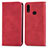 Funda de Cuero Cartera con Soporte Carcasa S04D para Samsung Galaxy A10s Rojo