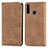 Funda de Cuero Cartera con Soporte Carcasa S04D para Samsung Galaxy A20s Marron