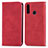 Funda de Cuero Cartera con Soporte Carcasa S04D para Samsung Galaxy A20s Rojo