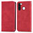 Funda de Cuero Cartera con Soporte Carcasa S04D para Samsung Galaxy A21 European Rojo