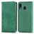 Funda de Cuero Cartera con Soporte Carcasa S04D para Samsung Galaxy A30 Verde