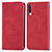 Funda de Cuero Cartera con Soporte Carcasa S04D para Samsung Galaxy A50 Rojo