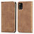 Funda de Cuero Cartera con Soporte Carcasa S04D para Samsung Galaxy M40S Marron