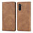 Funda de Cuero Cartera con Soporte Carcasa S04D para Samsung Galaxy Note 10 5G Marron