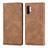 Funda de Cuero Cartera con Soporte Carcasa S04D para Samsung Galaxy Note 10 Plus 5G Marron