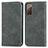 Funda de Cuero Cartera con Soporte Carcasa S04D para Samsung Galaxy S20 Lite 5G Gris