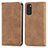 Funda de Cuero Cartera con Soporte Carcasa S04D para Samsung Galaxy S20 Marron