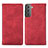 Funda de Cuero Cartera con Soporte Carcasa S04D para Samsung Galaxy S21 FE 5G Rojo