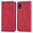 Funda de Cuero Cartera con Soporte Carcasa S04D para Sharp Aquos wish Rojo