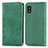 Funda de Cuero Cartera con Soporte Carcasa S04D para Sharp Aquos wish Verde