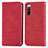 Funda de Cuero Cartera con Soporte Carcasa S04D para Sony Xperia 10 IV Rojo