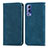 Funda de Cuero Cartera con Soporte Carcasa S04D para Vivo iQOO Z3 5G Azul