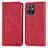 Funda de Cuero Cartera con Soporte Carcasa S04D para Vivo iQOO Z6 5G Rojo