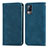 Funda de Cuero Cartera con Soporte Carcasa S04D para Vivo V21e 4G Azul