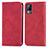 Funda de Cuero Cartera con Soporte Carcasa S04D para Vivo V21e 4G Rojo