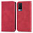 Funda de Cuero Cartera con Soporte Carcasa S04D para Vivo V21e 5G Rojo