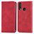 Funda de Cuero Cartera con Soporte Carcasa S04D para Vivo Y11 Rojo