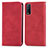 Funda de Cuero Cartera con Soporte Carcasa S04D para Vivo Y12A Rojo