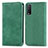 Funda de Cuero Cartera con Soporte Carcasa S04D para Vivo Y12A Verde