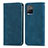 Funda de Cuero Cartera con Soporte Carcasa S04D para Vivo Y21a Azul