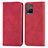 Funda de Cuero Cartera con Soporte Carcasa S04D para Vivo Y21a Rojo