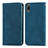 Funda de Cuero Cartera con Soporte Carcasa S04D para Wiko Jerry 4 Azul