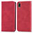 Funda de Cuero Cartera con Soporte Carcasa S04D para Wiko Jerry 4 Rojo