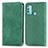 Funda de Cuero Cartera con Soporte Carcasa S04D para Wiko Power U30 Verde