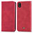 Funda de Cuero Cartera con Soporte Carcasa S04D para Wiko Y61 Rojo