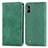 Funda de Cuero Cartera con Soporte Carcasa S04D para Wiko Y81 Verde