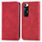 Funda de Cuero Cartera con Soporte Carcasa S04D para Xiaomi Mi 10S 5G Rojo