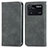 Funda de Cuero Cartera con Soporte Carcasa S04D para Xiaomi Poco M4 Pro 4G Gris