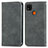 Funda de Cuero Cartera con Soporte Carcasa S04D para Xiaomi Redmi 9 Activ Gris