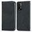 Funda de Cuero Cartera con Soporte Carcasa S04D para Xiaomi Redmi 9 Power Negro